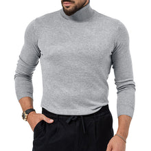 Load image into Gallery viewer, Men&#39;s Cotton Blend Turtle Neck Knitted Slim Sweater
