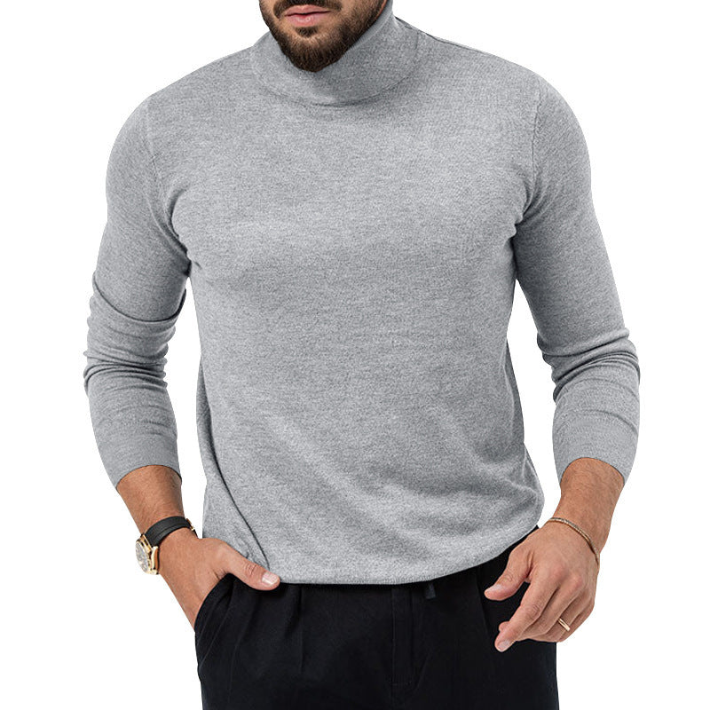Men's Cotton Blend Turtle Neck Knitted Slim Sweater