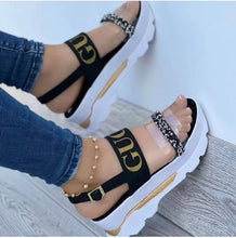 Load image into Gallery viewer, Women&#39;s platform sandals with rhinestones
