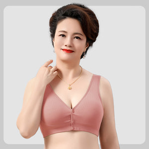 Cotton Breathable Plus Size Front Button Bra