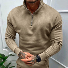 Load image into Gallery viewer, Men&#39;s Solid Color Casual Fleece Warm Zipper Stand Sweatshirt
