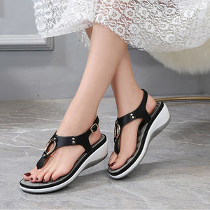 Ladies Rubber Sole Casual Wedge Sandals