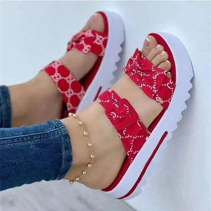 Platform Double Strap Bow Ladies Sandals