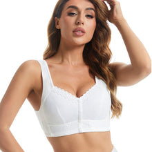 Load image into Gallery viewer, Front-Clasp Soft Cotton Lace Wire-Free Plus Size Bra for Middle-Aged and Elderly
