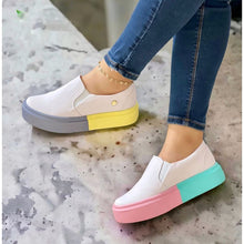 Load image into Gallery viewer, Autumn round toe fashion color block shoes for women
