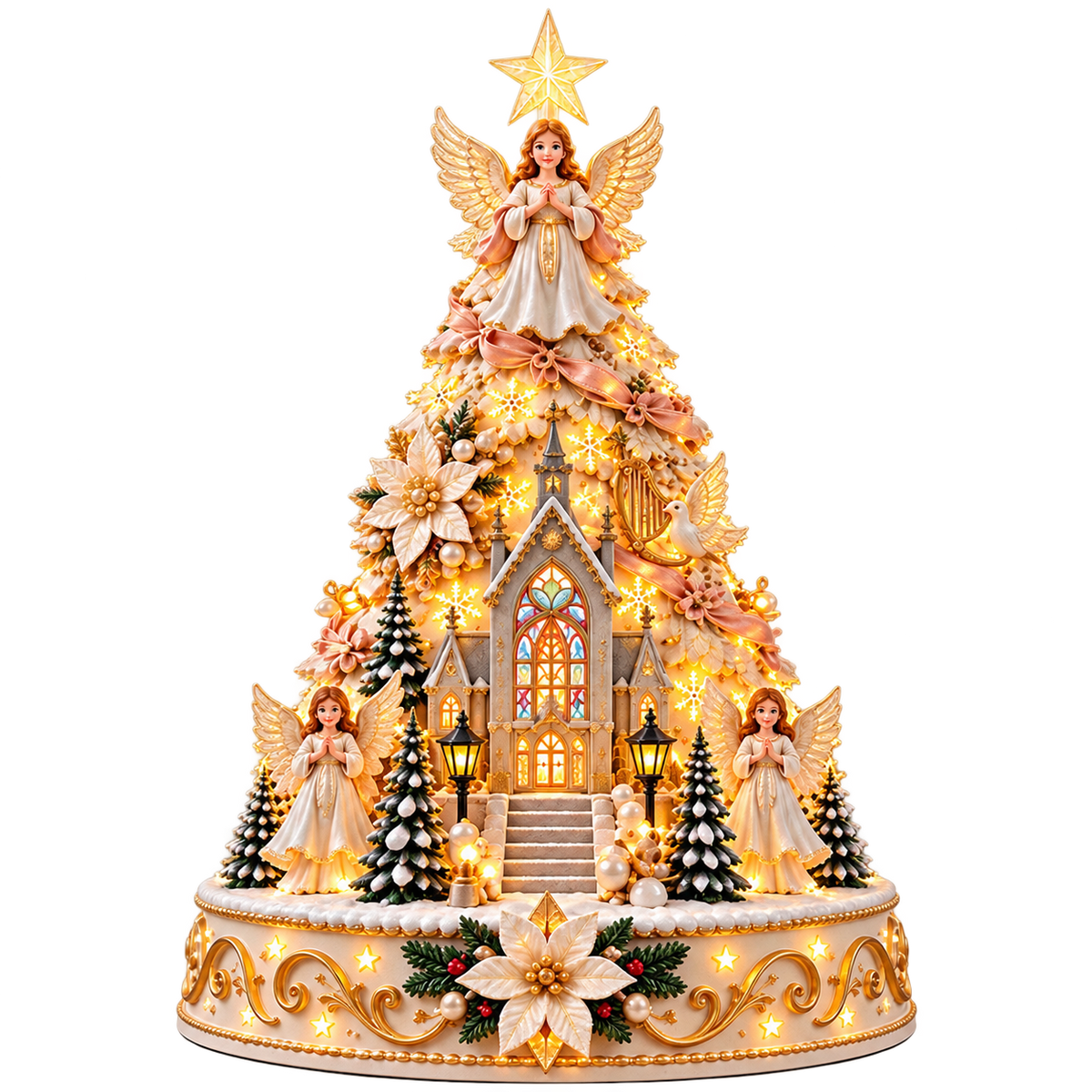 Esslyn Lighted Christmas Village Projection Tree