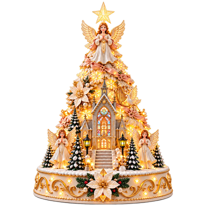 Esslyn Lighted Christmas Village Projection Tree