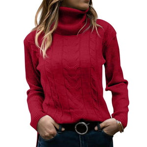 Women's Turtleneck Sweaters 2024 Fashion Long Sleeve Pullover