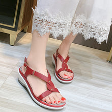 Load image into Gallery viewer, Women&#39;s Solid Round Toe Wedge Sandals
