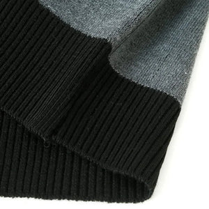 Winter Men Solid Knitted Sweater Half Zip Stand Collar Men Clothes Casual Sweater