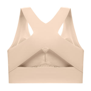 Three-breasted cross-back correction bra