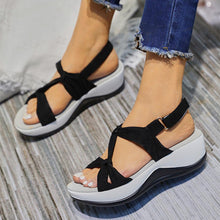 Load image into Gallery viewer, Women&#39;s Casual Simple Bow Wedge Sandals
