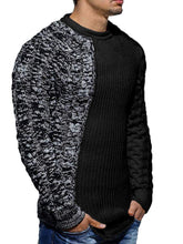 Load image into Gallery viewer, Mens Slim Fit Crew Neck Thick Sweaters Color Block Big and Tall Knit Pullovers
