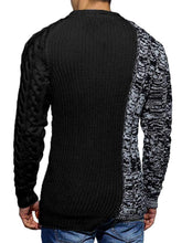 Load image into Gallery viewer, Mens Slim Fit Crew Neck Thick Sweaters Color Block Big and Tall Knit Pullovers
