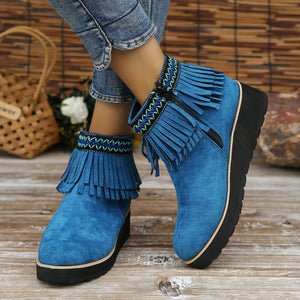 Womens Booties Casual Ankle Boots Work Women Side Zipper Faux Suede Winter Shoes