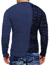 Load image into Gallery viewer, Mens Slim Fit Crew Neck Thick Sweaters Color Block Big and Tall Knit Pullovers
