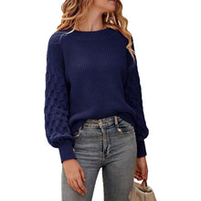 Load image into Gallery viewer, Women&#39;s Pullover Crew Neck Sweater Casual Long Sleeve Loose Chunky Knit Jumper Blouse Tops
