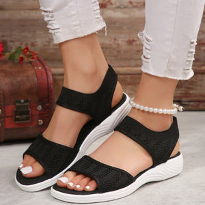 Casual Comfortable Wide Width Breathable Mesh Fish Mouth Sport Women Sandals 2024 Summer