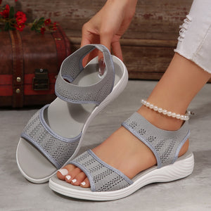 Casual Comfortable Wide Width Breathable Mesh Fish Mouth Sport Women Sandals 2024 Summer