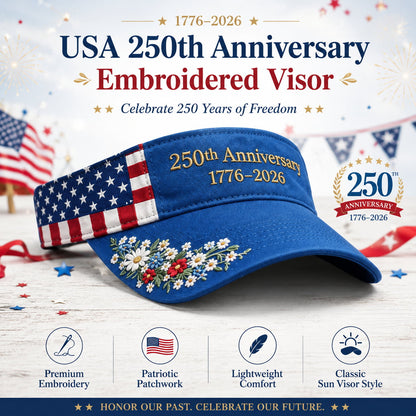 USA 250th Anniversary Embroidered Visor