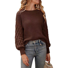 Load image into Gallery viewer, Women&#39;s Pullover Crew Neck Sweater Casual Long Sleeve Loose Chunky Knit Jumper Blouse Tops
