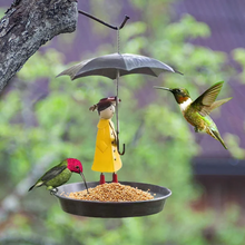 Load image into Gallery viewer, Hanging Umbrella Girl Bird Feeder Garden Decor
