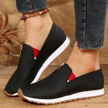 Load image into Gallery viewer, Ladies Front Zipper Pointed Toe Flat Elastic Shoes for Women
