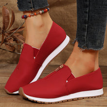 Load image into Gallery viewer, Ladies Front Zipper Pointed Toe Flat Elastic Shoes for Women
