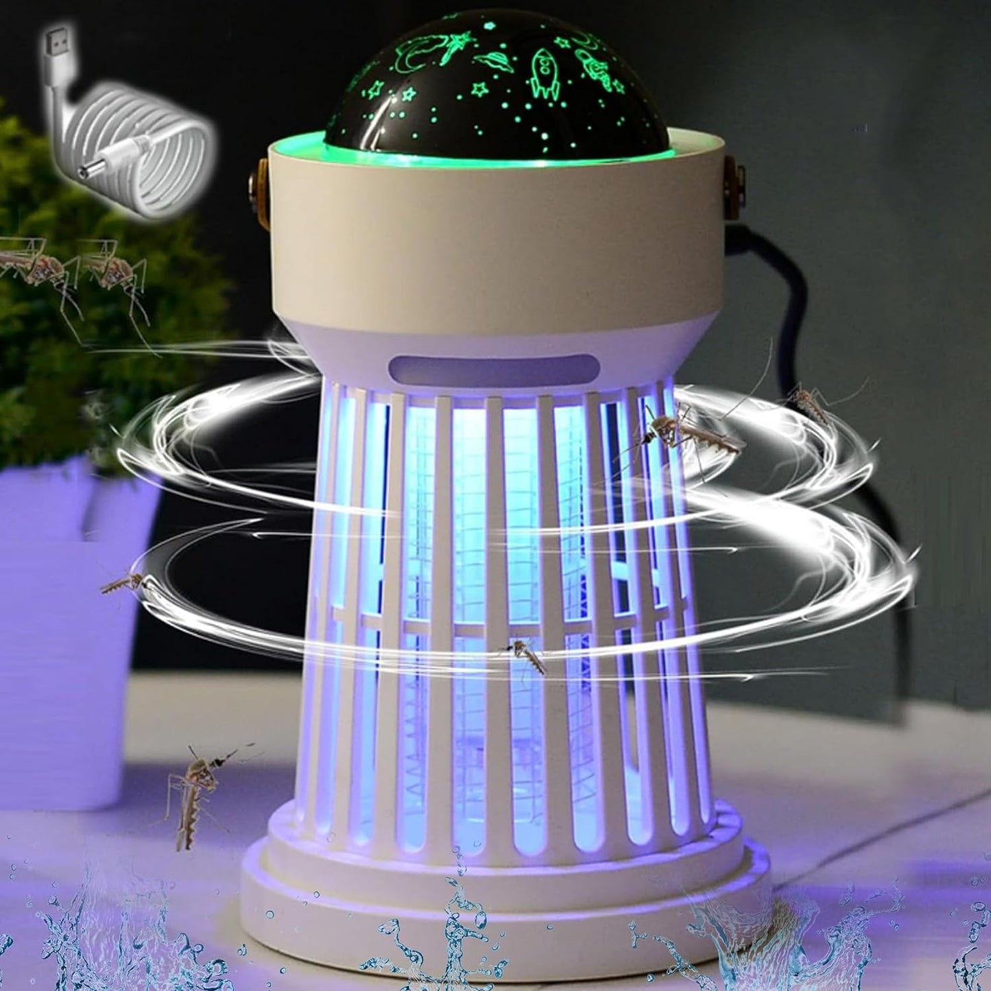 Portable 3-in-1 Cordless Projector Mosquito Killer Lamp