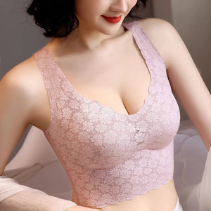 Women Seamless Lace Underwear Large Bralette Breathable Padded Wire Free Bras