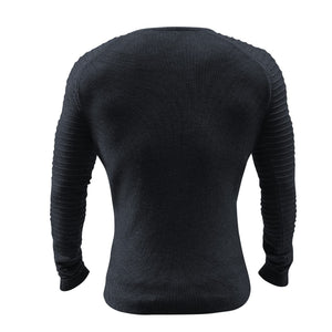 Men's Basic Knitted Crew Neck Long Sleeve Pullover