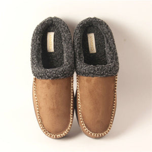 Men's Microsuede Moc Toe Clog Cuff Slipper