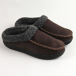 Men's Microsuede Moc Toe Clog Cuff Slipper