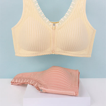 Plus Size Front Closure Wireless Lightweight Bra Women Underwear