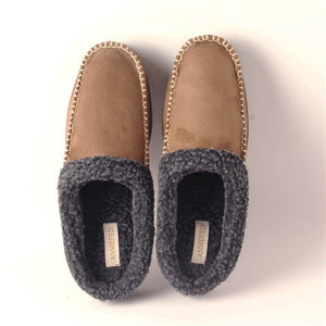 Men's Microsuede Moc Toe Clog Cuff Slipper