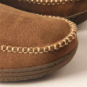 Men's Microsuede Moc Toe Clog Cuff Slipper