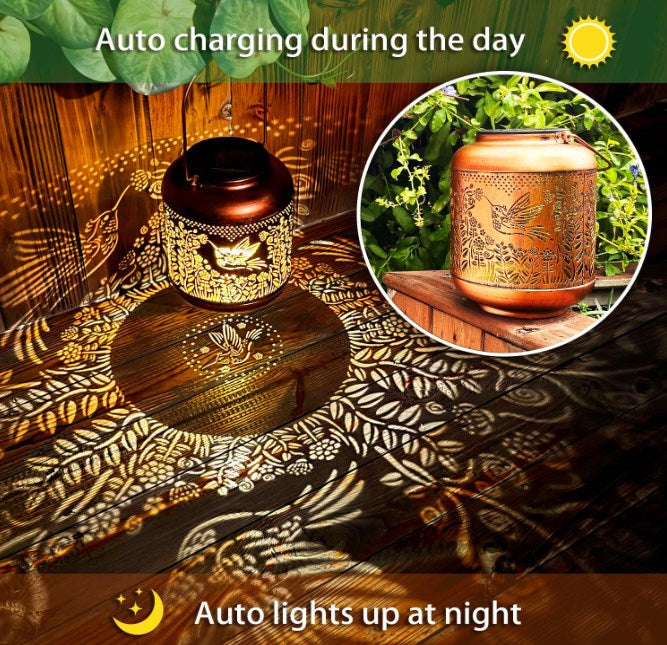 Outdoor Waterproof Hummingbird Solar Lanterns