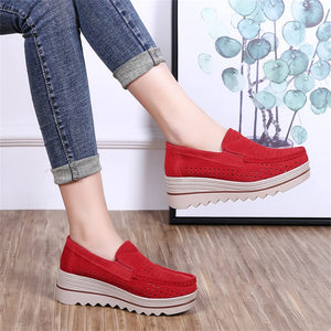 Autumn hollow anti-slip thick-soled shoes