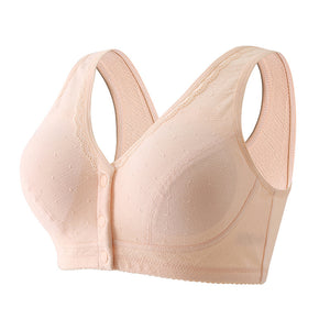 Button Front Cotton Push Up Bra