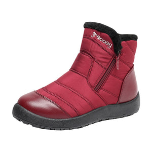 Women's Side Zipper Waterproof and Warm Cotton Boots