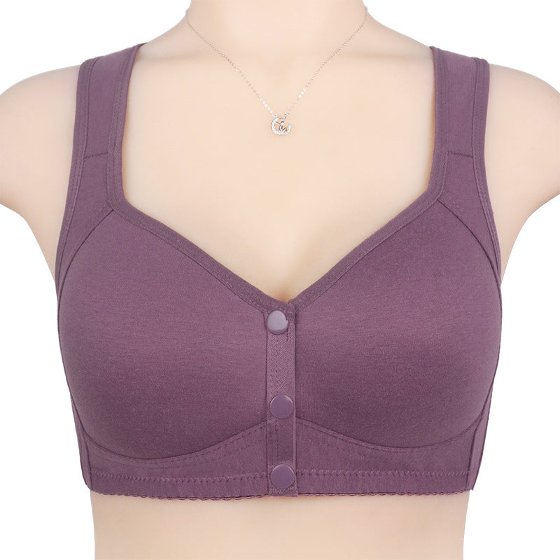 Ladies middle-aged and elderly shaped front button bra