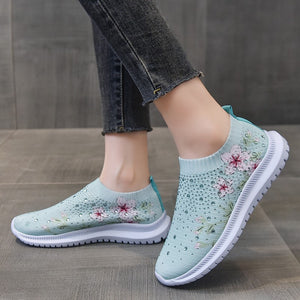 Women's Rhinestone Stretch Casual Breathable Sneakers