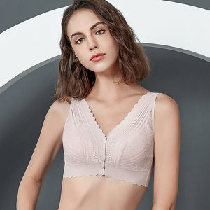 Women's Thin Front Button Lightweight Push-up Comfortable Bra