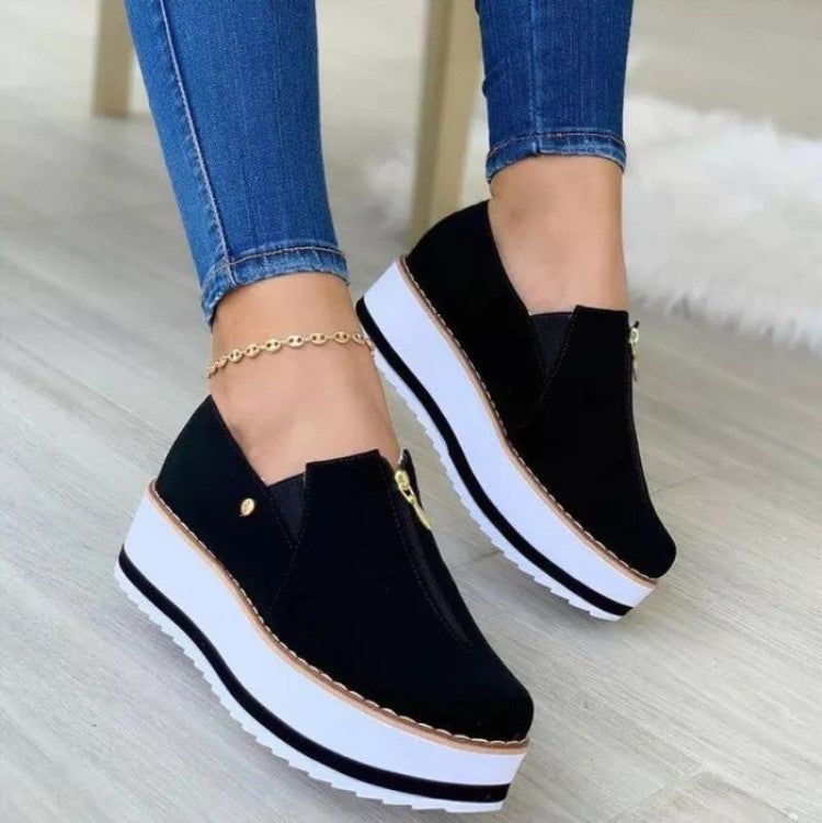 2024 autumn thick sole and heightened casual women's shoes