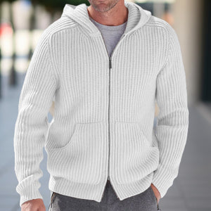 Men Hooded Knitted Sweater Jumper Cardigan Outwear Hooide Casual Long Sleeve Top