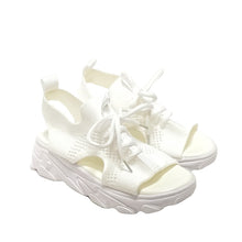 Load image into Gallery viewer, Summer new thick-soled flying woven soft-soled casual sandals
