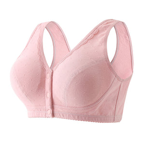 Button Front Cotton Push Up Bra