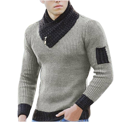 Men Turtleneck Winter Warm Cotton Pullovers Sweaters