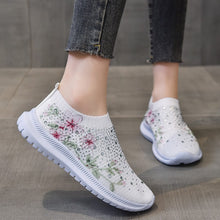 Load image into Gallery viewer, Women&#39;s Rhinestone Stretch Casual Breathable Sneakers
