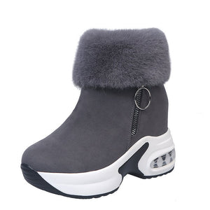 Short-calf suede warm and height-increasing cotton boots